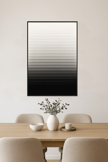 Czarno - Białe Gradientowe Linie - CasaNookDecor – plakat do druku