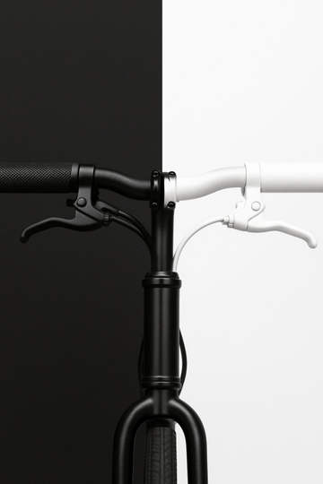 Czarny I Biały Kierownica Rowerowa - CasaNookDecor – plakat do druku