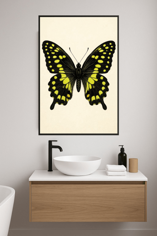 Czarny I Żółty Wzór Motyla - CasaNookDecor