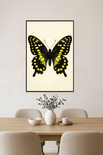 Czarny I Żółty Wzór Motyla - CasaNookDecor