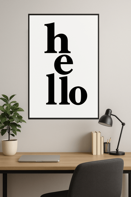 Cześć Typografia Druk - CasaNookDecor