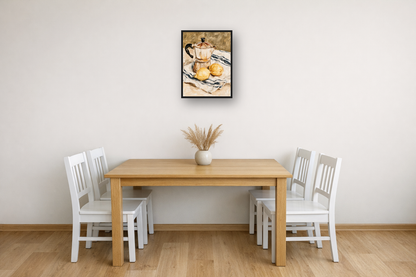 Espresso & Lemons I framed poster in a dining room