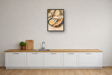 Poster Espresso & Citroenen II in een lijst in de keuken