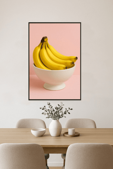 Dojrzałe Banany W Białej Misce - CasaNookDecor – plakat do druku