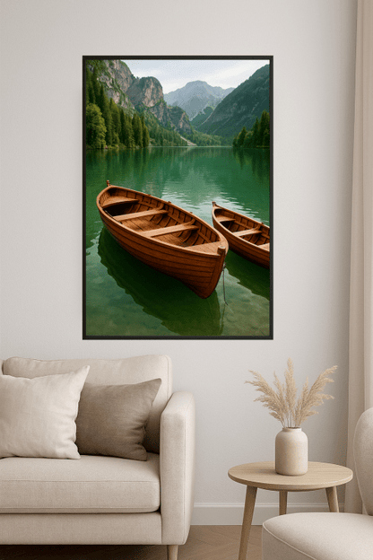Drewniane Łodzie Na Spokojnym Jeziorze - CasaNookDecor