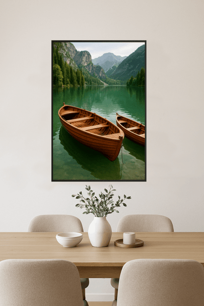 Drewniane Łodzie Na Spokojnym Jeziorze - CasaNookDecor