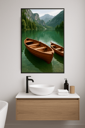 Drewniane Łodzie Na Spokojnym Jeziorze - CasaNookDecor