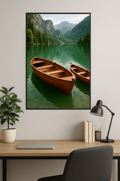 Drewniane Łodzie Na Spokojnym Jeziorze - CasaNookDecor