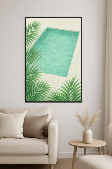 Druk Artystyczny Basenu Akwarelowego - CasaNookDecor