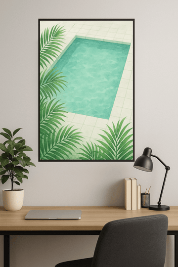 Druk Artystyczny Basenu Akwarelowego - CasaNookDecor