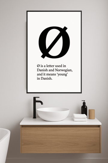 Druk Artystyczny Litery Ø w Stylu Duńskim - CasaNookDecor