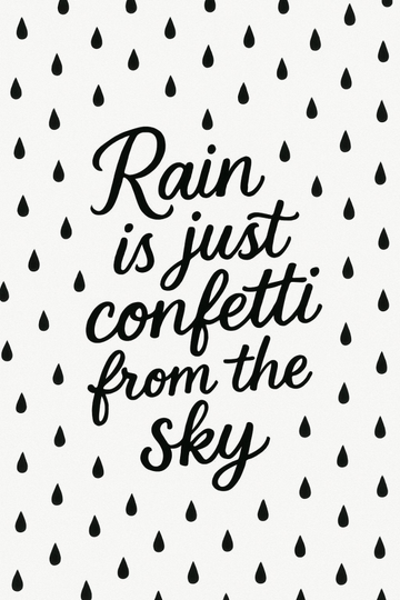 Druk Cytatu 'Deszcz Confetti' - CasaNookDecor – plakat do druku