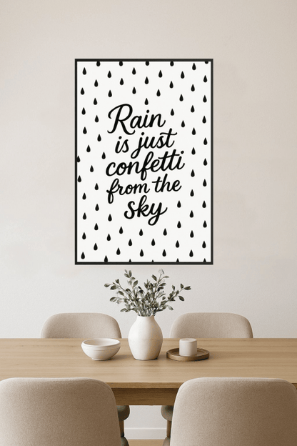 Druk Cytatu 'Deszcz Confetti' - CasaNookDecor
