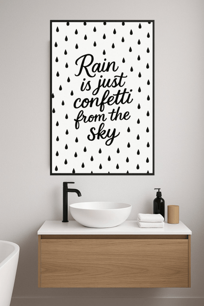 Druk Cytatu 'Deszcz Confetti' - CasaNookDecor
