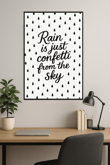 Druk Cytatu 'Deszcz Confetti' - CasaNookDecor – plakat do druku