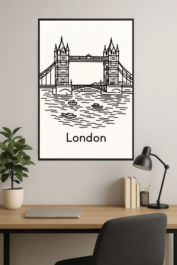 Druk Linii Artystycznej Tower Bridge - CasaNookDecor – plakat do druku