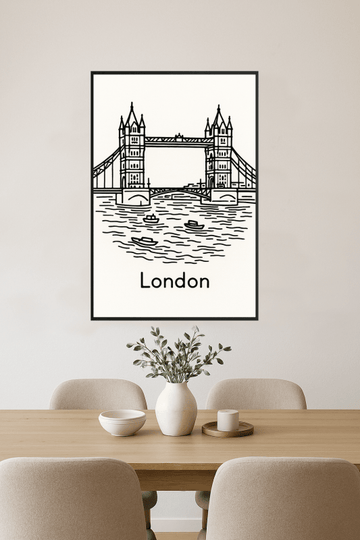 Druk Linii Artystycznej Tower Bridge - CasaNookDecor – plakat do druku
