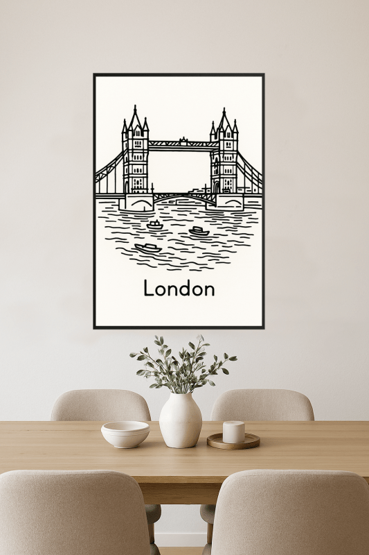 Druk Linii Artystycznej Tower Bridge - CasaNookDecor