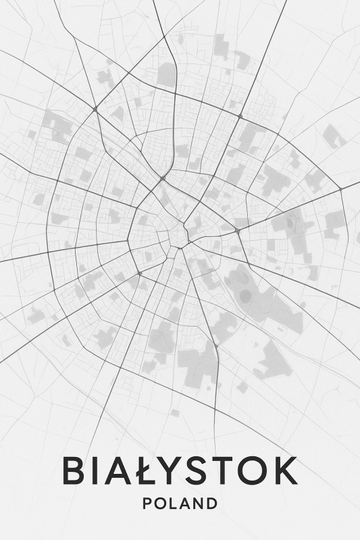 Druk Mapa Białegostoku - CasaNookDecor – plakat do druku
