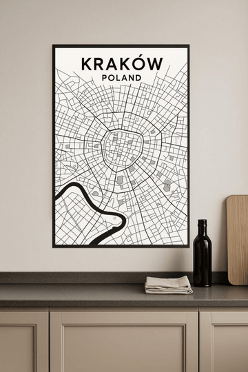 Mapa Krakowa - plakat do wydruku