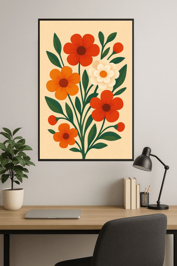 Druk Na Tkaninie Z Kwiatowym Wzorem - CasaNookDecor – plakat do druku