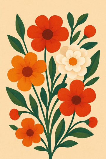 Druk Na Tkaninie Z Kwiatowym Wzorem - CasaNookDecor – plakat do druku