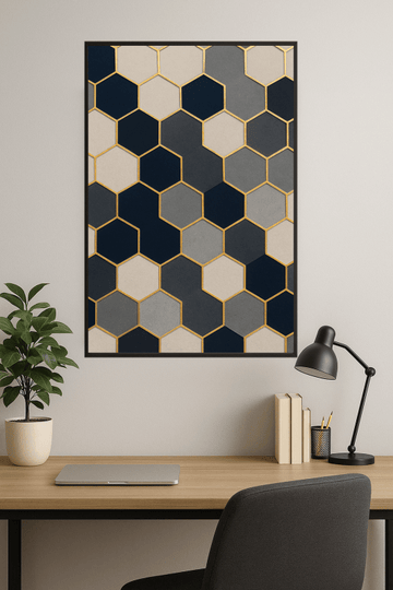 Druk Sztuki Geometricznego Sześciokąta - CasaNookDecor – plakat do druku