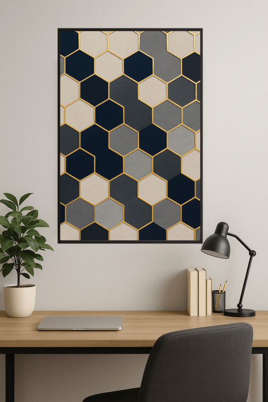 Druk Sztuki Geometricznego Sześciokąta - CasaNookDecor