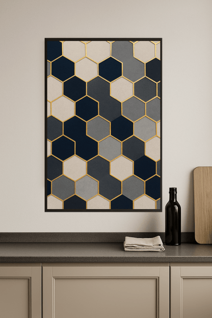 Druk Sztuki Geometricznego Sześciokąta - CasaNookDecor