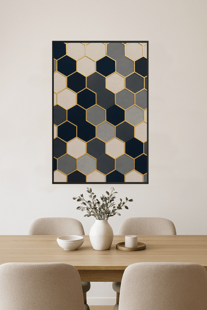 Druk Sztuki Geometricznego Sześciokąta - CasaNookDecor