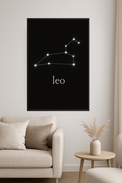 Druk Sztuki Konstelacji Lwa - CasaNookDecor