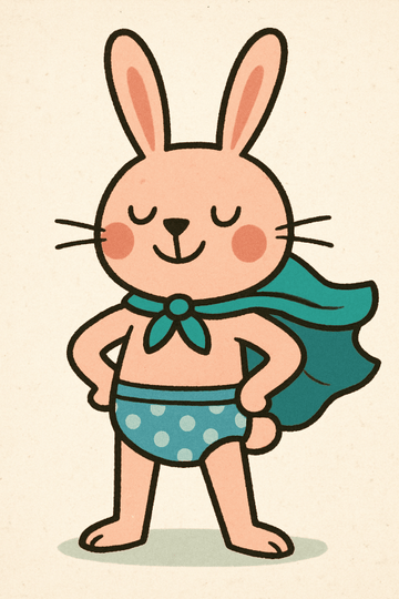 Druk Sztuki Królika Superbohatera - CasaNookDecor – plakat do druku