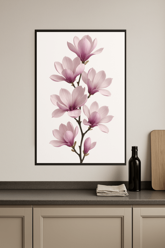 Druk Sztuki Kwiatowej Magnolia - CasaNookDecor