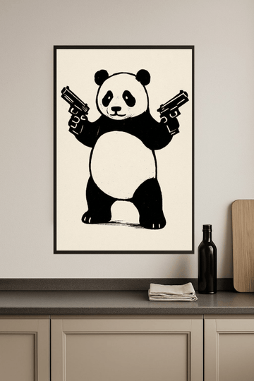 Druk Sztuki: Panda Z Bronią - CasaNookDecor – plakat do druku