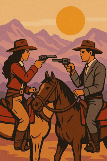 Druk Sztuki Pojedynek Kowbojów - CasaNookDecor – plakat do druku