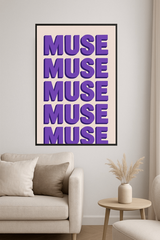 Druk Sztuki Typograficznej Muse - CasaNookDecor