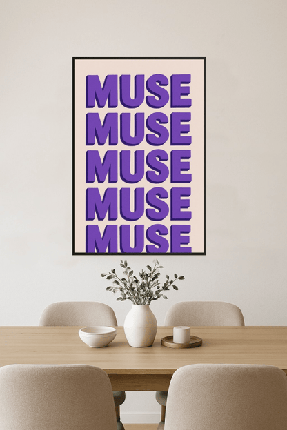 Druk Sztuki Typograficznej Muse - CasaNookDecor