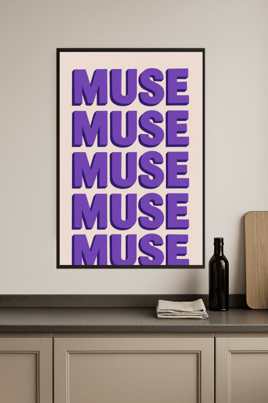 Druk Sztuki Typograficznej Muse - CasaNookDecor