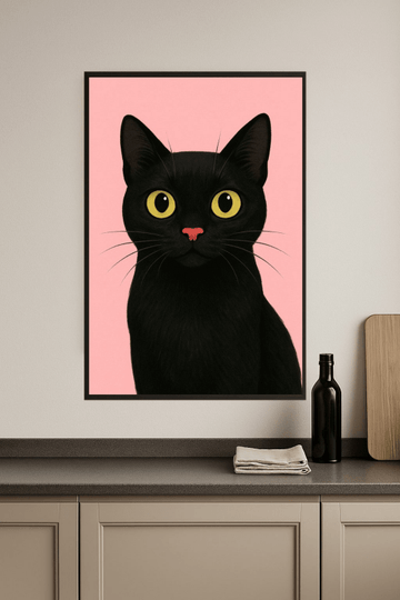 Druk Sztuki z Czarnym Kotem - CasaNookDecor – plakat do druku