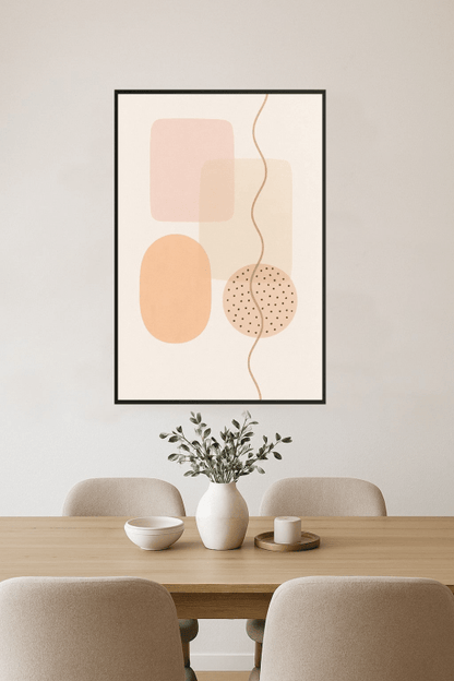 Druk Sztuki z Miękkimi Abstrakcyjnymi Kształtami - CasaNookDecor