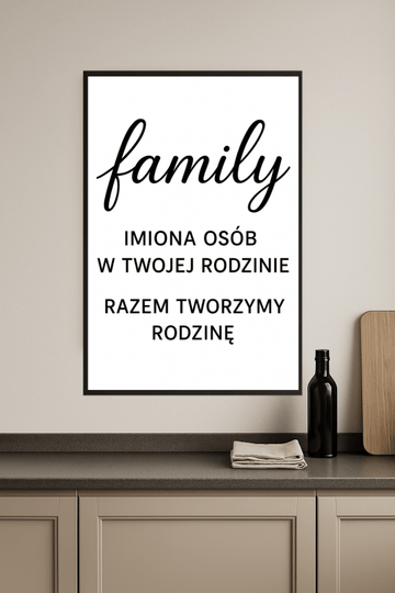 Druk Sztuki z Nazwiskiem Rodzinnym - CasaNookDecor