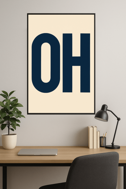 Druk Sztuki z Odważną Typografią - CasaNookDecor