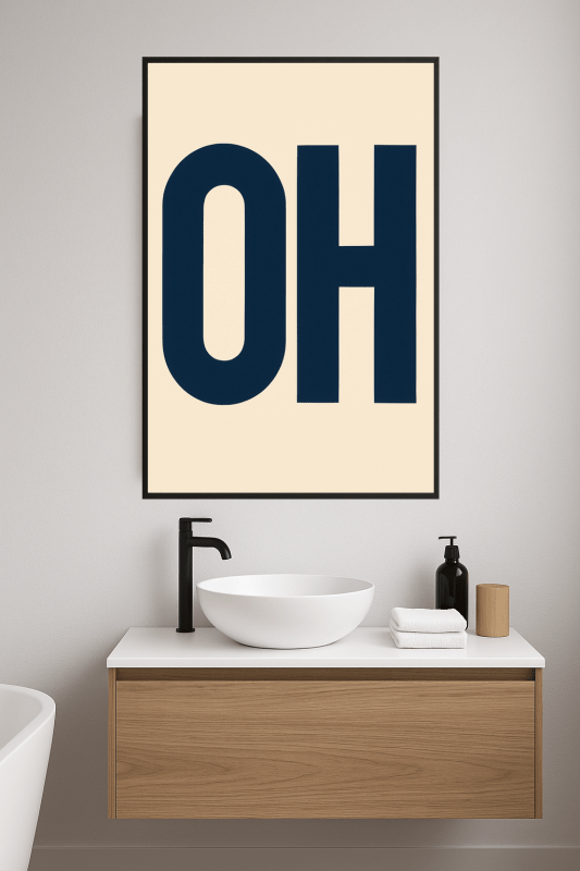 Druk Sztuki z Odważną Typografią - CasaNookDecor