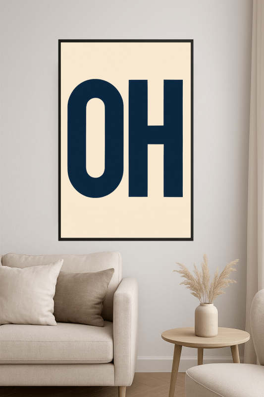 Druk Sztuki z Odważną Typografią - CasaNookDecor