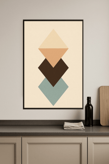 Druk Sztuki Z Trocącymi Się Trójkątami - CasaNookDecor