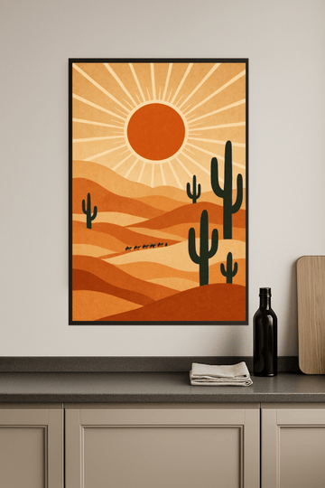 Druk Sztuki Zachodu Słońca na Pustyni - CasaNookDecor – plakat do druku