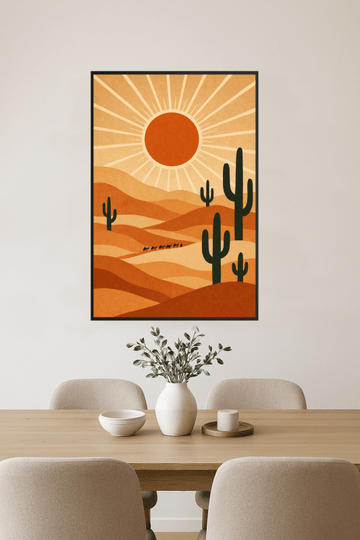 Druk Sztuki Zachodu Słońca na Pustyni - CasaNookDecor – plakat do druku