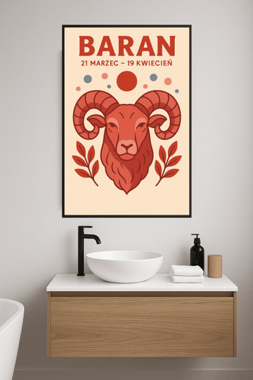 Druk Sztuki Zodiakalnego Barana - CasaNookDecor – plakat do druku