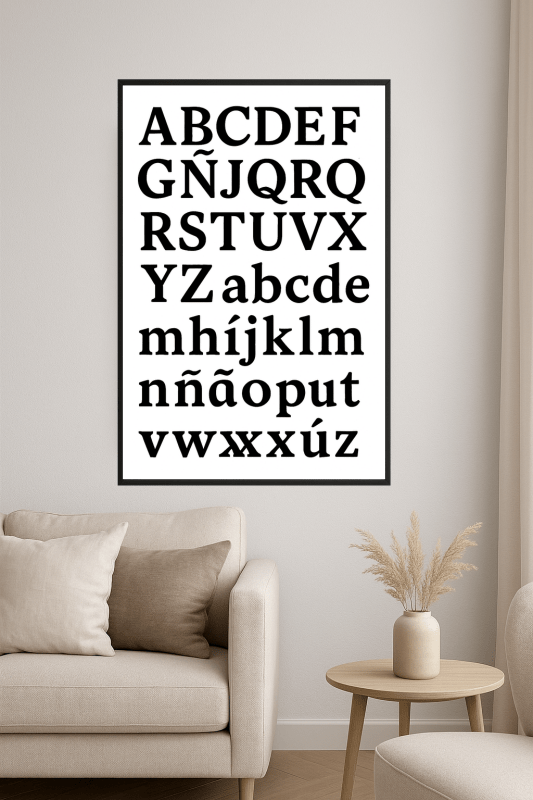Druk Wytłoczonym Alfabetem Łacińskim - CasaNookDecor