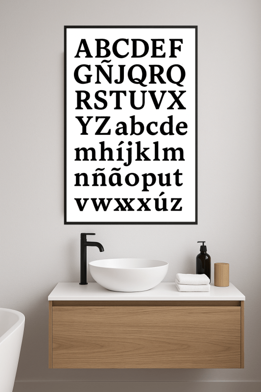 Druk Wytłoczonym Alfabetem Łacińskim - CasaNookDecor